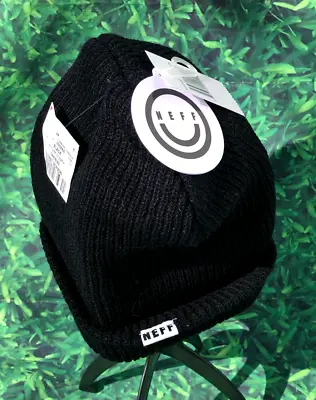 Black Neff Beanie Hat Cap Knit Ski Skull Cuff Winter Warm OS • £6.75