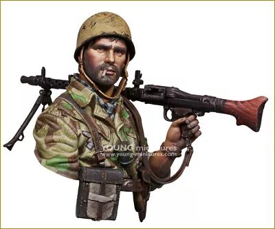 Young Miniatures German Paratrooper With MG34 1/10th Bust Kit NIB Kit YM1892 • $80