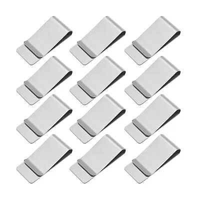 12 Pcs Stainless Steel Money Clip Business Card & Pen Holder Durable Corrosion • $13.40