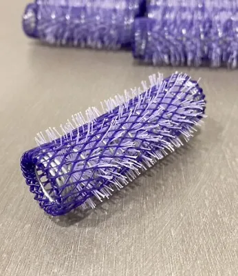 Vintage Goody Lot Of 15 Purple Wire Brush Mesh Hair Rollers Curlers 0.75” Wide • $18.99