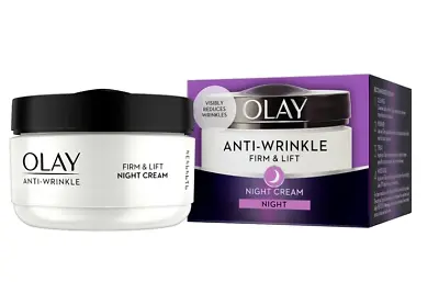 OLAY Anti-Wrinkle Firm And Lift Night Cream Anti Ageing Moisturiser SPF15 50ml • £11.79