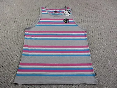 Maui And Sons Shirt Adult Extra Large Gray Striped Tank Beach Surf Hawaii NEW • $20.59