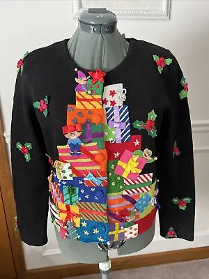 Michael Simon S M Christmas Present Elves Sweater Cardigan￼ Mothers Day  Gift • $45