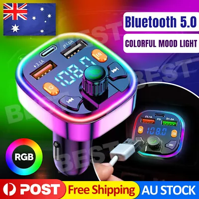 Wireless Bluetooth Car FM Transmitter Handsfree Kit MP3 Player Adapter Charger D • $12.85