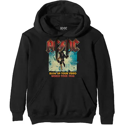 AC/DC Unisex Official Pullover Hoodie: Blow Up Your Video- Black Cotton • £26.99