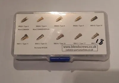 10 Mixed Pack Radiator BLEED SCREW AIR / VALVE VENT - Steel Radiators  • £16.95