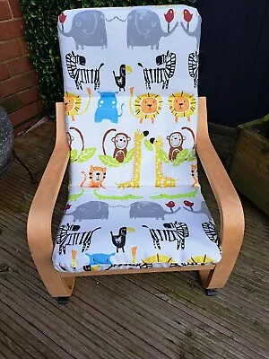 Ikea Poang Kids Chair Cover Slipcover Replacement Cover Cushion Washable • £22