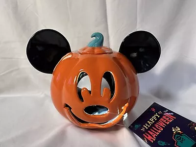 Disney Parks Mickey Mouse Pumpkin Happy Halloween Votive Tea Light Holder NEW • $26.90