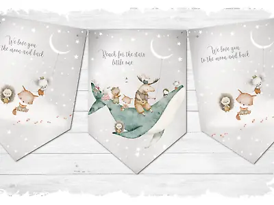 £6.79 • Buy Woodland Animals Baby's Nursery Bunting & Ribbon - Reach For The Stars