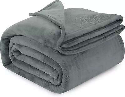 Utopia Bedding Cool Grey Fleece Blanket California King Size Lightweight Fuzzy S • $27.68
