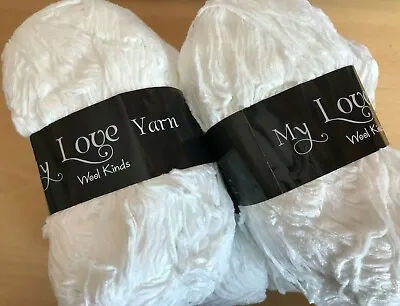 500g Love My Yarn Off White Two Strand Chenille Style Yarn • £13.95