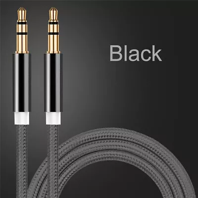 3m PRO Black 3.5mm Jack Male To Male Stereo Audio Cable Lead GOLD AUX Headphone • £3.60