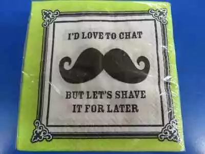 Mustache Moustache Movember Theme Birthday Party Paper Beverage Napkins • $9.47