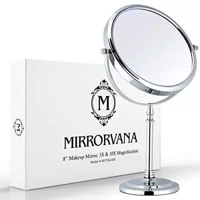 Large 10X Magnifying Makeup Mirror On Stand For Bedroom And Bathroom • £33.10