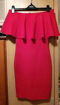 Quiz Clothing Red Off The Shoulder Dress Size 6 • £13