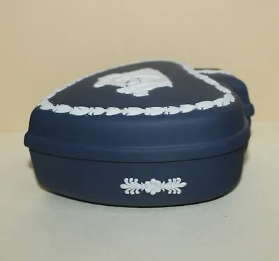 1972 Wedgwood Jasperware Portland Blue Trinket Box Spade Muse Cupid • $38.98