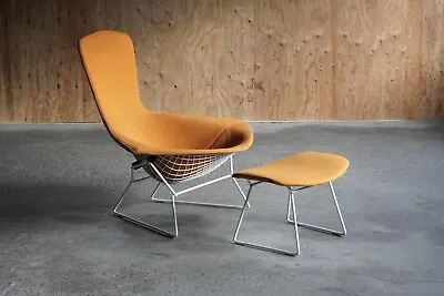 Vintage Harry Bertoia Bird Chair + Ottoman By Knoll • $3500