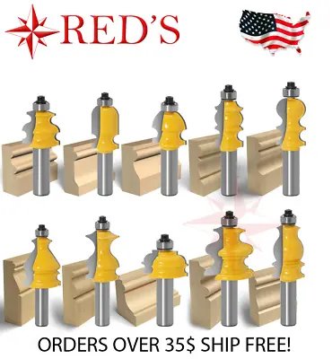 REDS Y80808-8 - 10 Piece Decorative Molding Router Bit  SET 1/2  Shank • $69.99