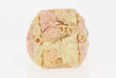 Black Hills Gold Leaves And Grapes Statement Ring 10k Multi-Tone Gold Size 11.5 • $661.99