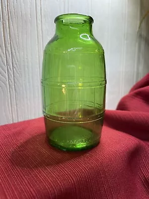 🍻 Vintage 1970s Green Mickeys Grenade Barrel Glass Beer Bottle Big Mouth 🍺 • $12.99