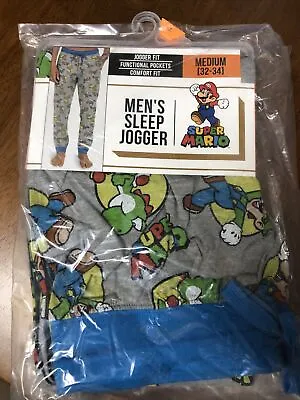 Nintendo Super Mario Med (32-34) Men's Sleep Jogger Pant Brand New • $17.95