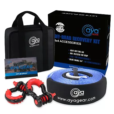 AYA Gear Off Road Kit|  3  X 20ft Tow Snatch Rope + 3/4 D Ring Shackles(2pcs) • $56.05