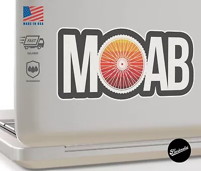 Moab Utah Sunburst Mountain Bike Wheel Sticker | 4 X 2 Inch | Waterproof  • $4.95