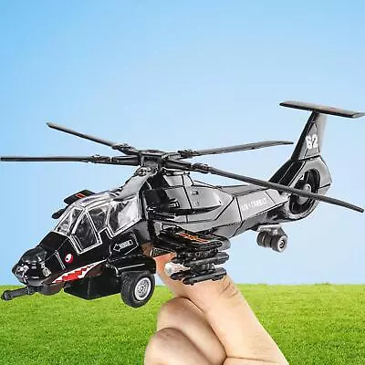 Diecast Toy Helicopter Simulation Miniature Metal Aircraft Toys Pull Back Plane • £10.10