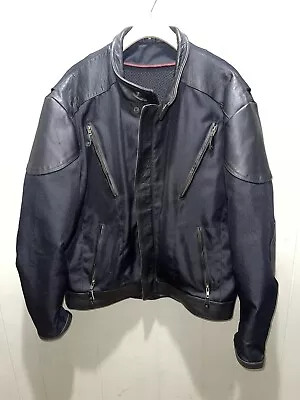 Jamin Leather Motorcycle Black Vented Jacket With Padded Tail Sz Med • $139.90