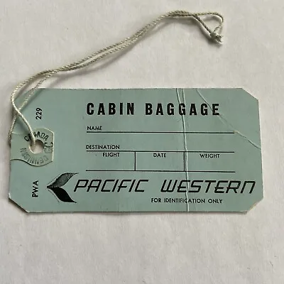 PACIFIC WESTERN AIRLINES  Vintage CABIN Baggage TAG • $10.35