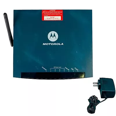 Motorola 3347-02-1022 Wireless Router DSL Modem 802.11b/g 4-Port W/ Adapter • $18