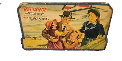 RELIANCE 30's-40's Vtg. Advertising Sewing Needle Book  Nickel Plated Needles • $10.25