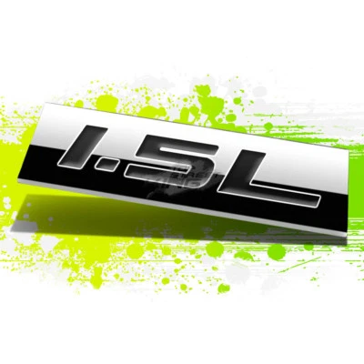 $5.50 • Buy Metal 3d Plate Emblem Decal Logo Trim Symbol Polished Chrome Black 1.5l 1.5 L