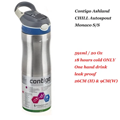 $28.95 • Buy Ashland Chill Autospout Monaco S/S Straw 591ml Thermos 18 Hrs Cold Leak Proof 