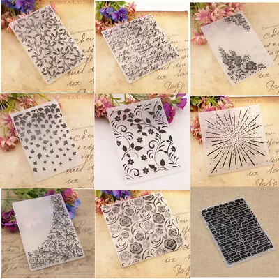 Flower Plastic Embossing Folder Template DIY Scrapbooking Card Craft Making • £3.39