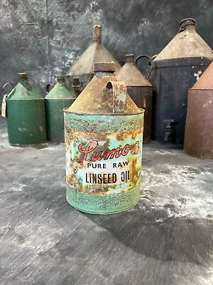 Vintage Lumo Metal Tin Can Rustic Shelf Display Farmhouse Patina Industrial Deco • £25