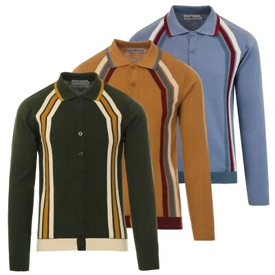 £43.50 • Buy NEW MADCAP MENS 50s 60s 70s MOD BUTTON KNITTED POLO SHIRT CARDIGAN Blast MC466