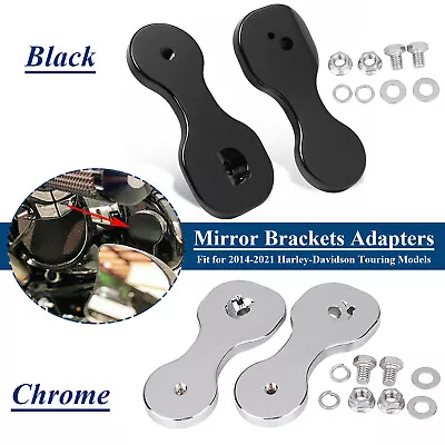 Motorcycle Mirror Bracket Adapter For Harley Touring Models Batwing Bagger 14-21 • $32.98