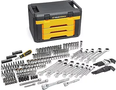 GearWrench 232 Pieces Mechanics Tool Set In 3 Drawer Storage Box 80949 • $258.06