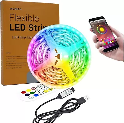 LED Lights For TV 55-65Inch USB LED Light Strip 14.8Ft With APP And Remote • $11.54