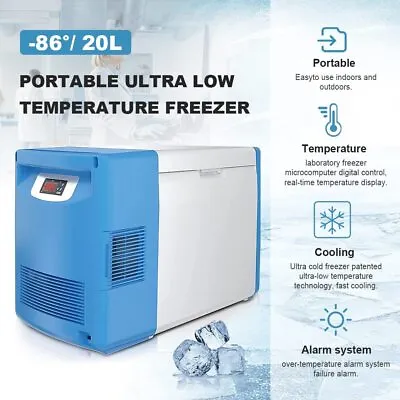 -86℃/-112℉ 20L Portable Ultra Low Temperature Freezer Laboratory Samples Storage • $1598