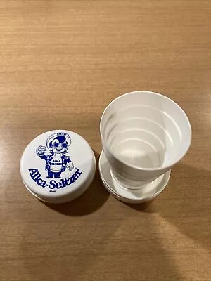 Vintage Speedy Alka Seltzer Collapsible Travel Cup With Lid Pill Holder • $6