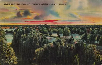 Postcard Government Fish Hatchery Lonoke Arkansas Aerial • $3.19