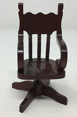 Vintage Dollhouse Miniature Wood Office Swivel Chair Furniture • $9.99