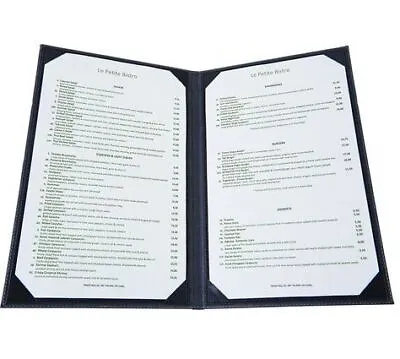 Winco LMD-814BK Black Two-Views Menu Cover For 8.5x14-Inch Insets • $29.97