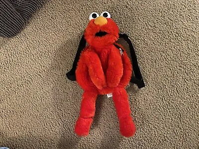 Sesame Street ELMO Plush 18  Child Backpack Adjustable Straps Zipper Pouch • $5