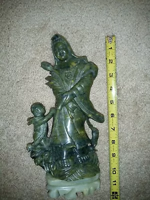 Vintage Chinese Soapstone Carved Kwan Yin Guan Yin Statue Sculpture Antique • $155