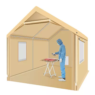 Rainproof Portable Paint Booth 10X10X9FT Spray Booth With Replaceable Floor • $299.99