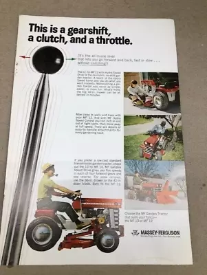 1968 Massey-Feguson MF 10/MF 12 Lawn And Garden Tractor W/mower Deck--vintage Ad • $8.75