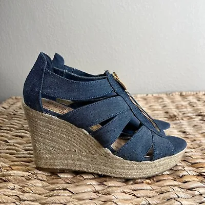 Merona Women's Meredith Wide Width Espadrille Sandals Navy Blue Size 9 • $22.50